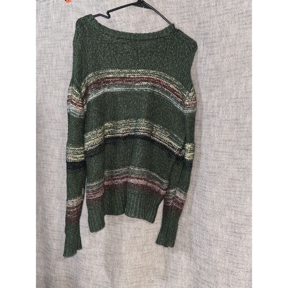 Ava & Viv Sweater SIZE 16W/18W 1X Plus Green Knit Striped Gold Shimmer NO FLAWS